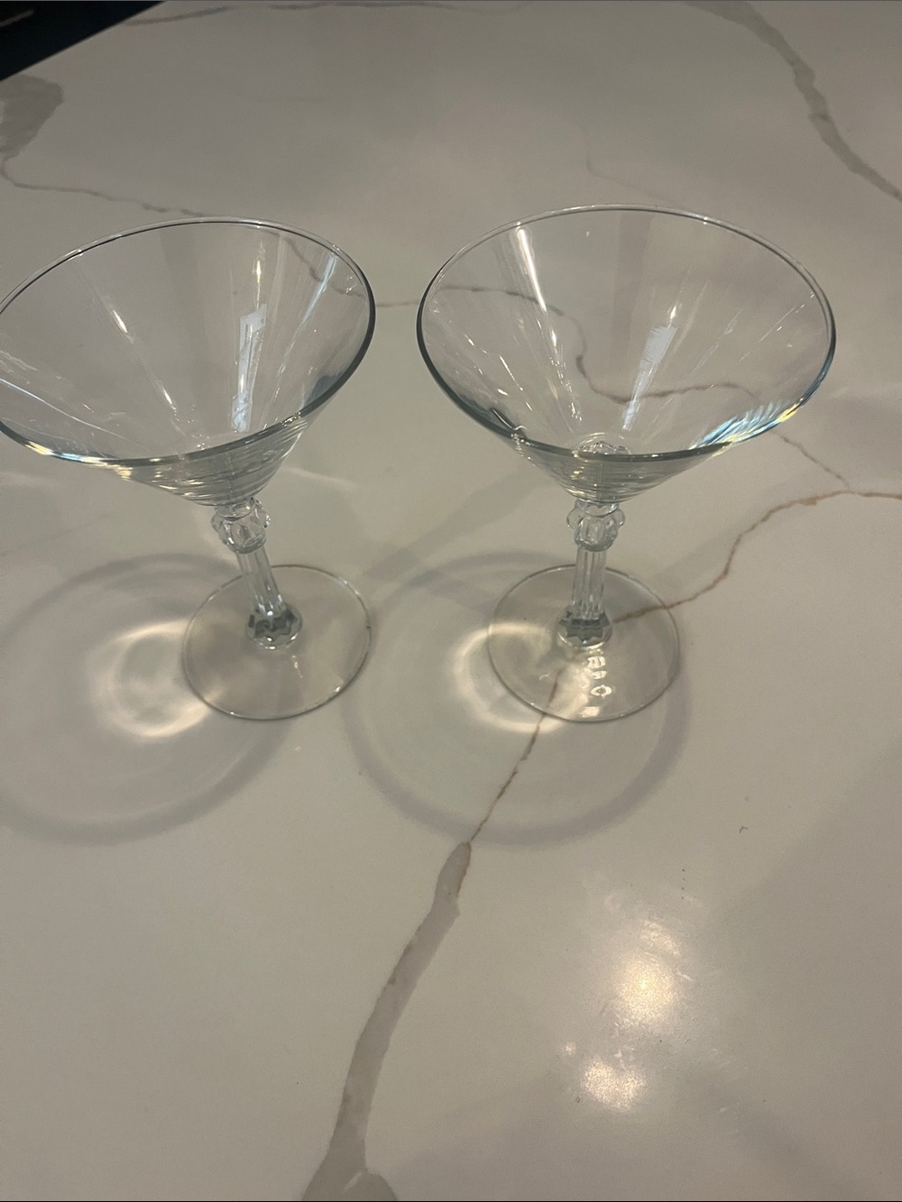 Libbey Stardust Classic Clear Glass Martini Coupes - Set of 2